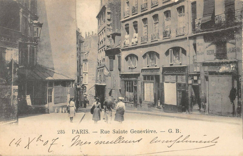 Carte postale ancienne Paris Ve Rue  Sainte Genevieve à Paris 5e