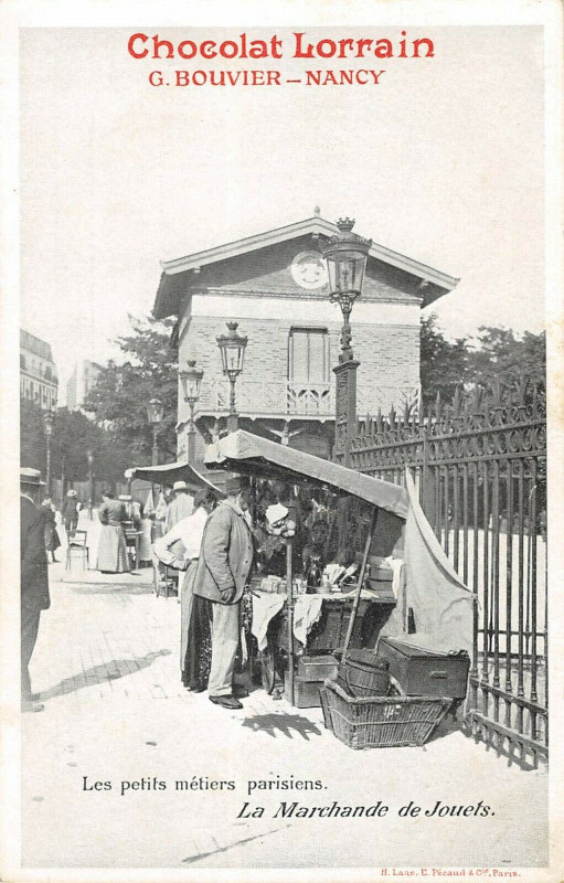 Carte postale ancienne Les petits métiers parisiens - La Marchande de Jouets à Paris 19e