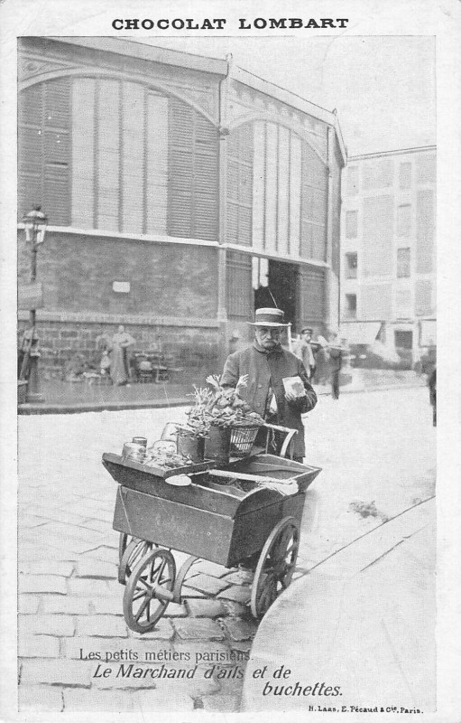 Carte postale ancienne Les petits métiers parisiens - Le Marchand d'ails et de buchettes. à Paris 17e