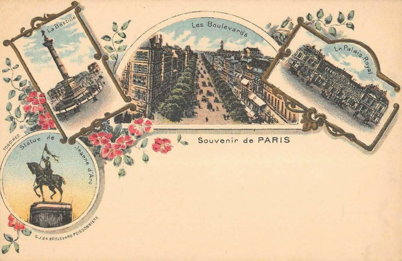 Carte postale ancienne Paris Cpa Dans Le Gout Gruss Aus Annee à Paris