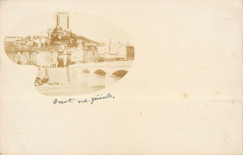 Carte postale ancienne Carte Photo Crest Vue Generale à Crest