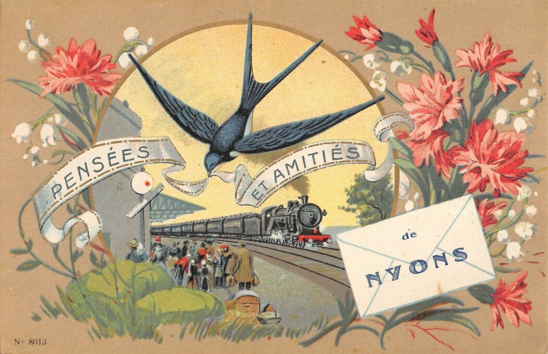 Carte postale ancienne Pensees Et Amities De Nyons à Nyons