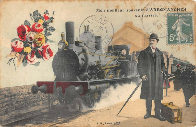 Carte postale ancienne Mon Meilleur Souvenir D'Arromanches Ou J'Arrive