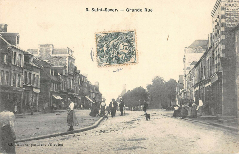 Carte postale ancienne Saint Sever Grande Rue
