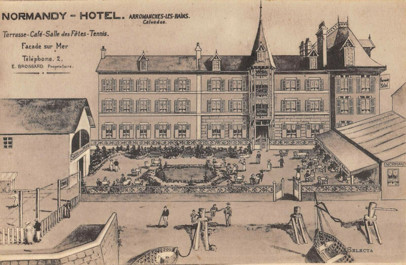 Carte postale ancienne Arromanches Normandy Hotel
