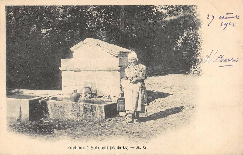 Carte postale ancienne Fontaine A Solagnat