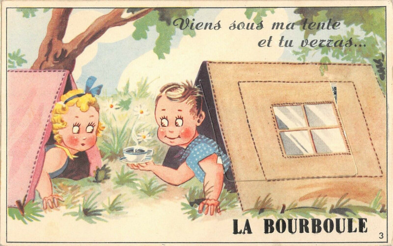Carte postale ancienne La Bourboule Jolie Cpa A Systeme De Depliant à La Bourboule