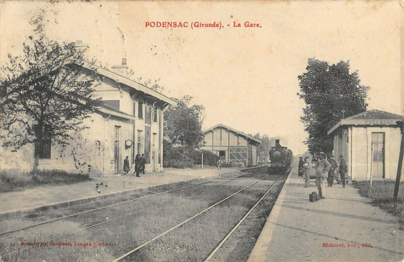 Carte postale ancienne Podensac La Gare (cliché pas courant à Podensac