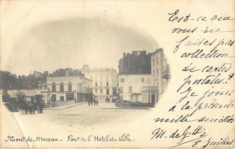 Carte postale ancienne Mont De Marsan Carte Photo De L'Hotel De Ville à Mont-de-Marsan