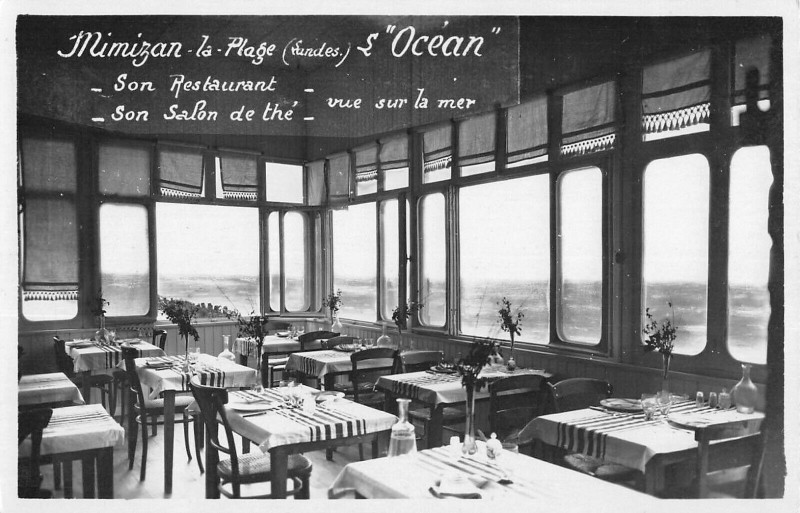 Carte postale ancienne Mimizan La Plage Carte Photo Du Restaurant L'Ocean à Mimizan