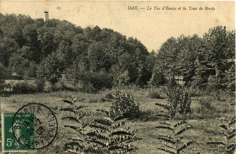 Carte postale ancienne Dax (Landes) - Le Tuc d'Eauze et la Tour de Borda