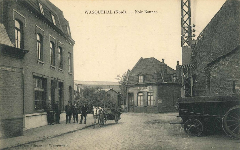 Carte postale ancienne Le quartier du Noir Bonnet à Wasquehal