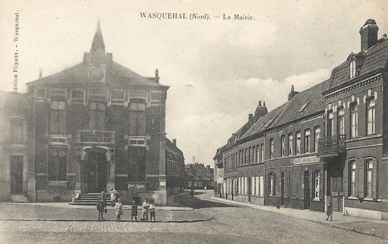 Carte postale ancienne Mairie de Wasquehal en 1931