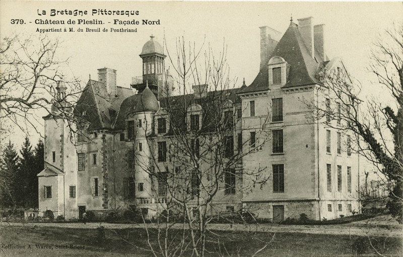 Carte postale ancienne Pleslin-Trigavou - Château façade nord à Pleslin-Trigavou