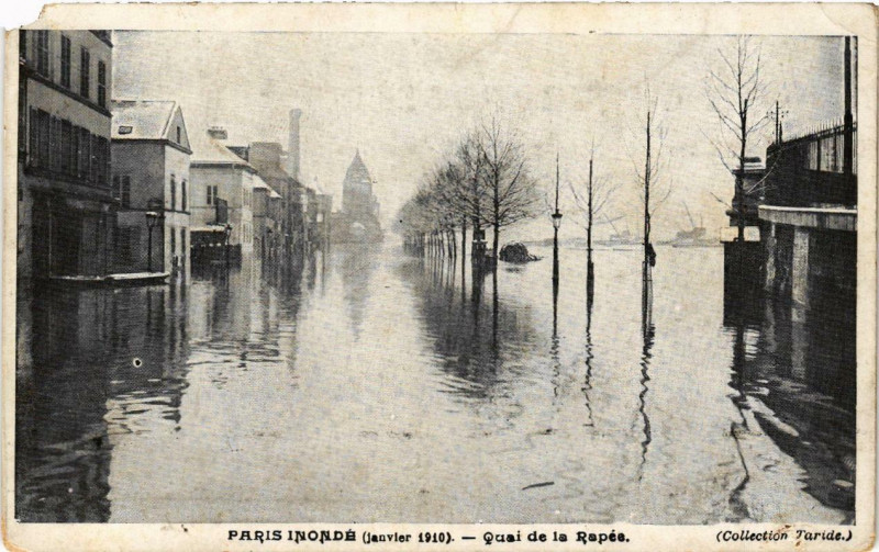 Carte postale ancienne Paris Quai de la Rapée Inondations 1910 à Paris