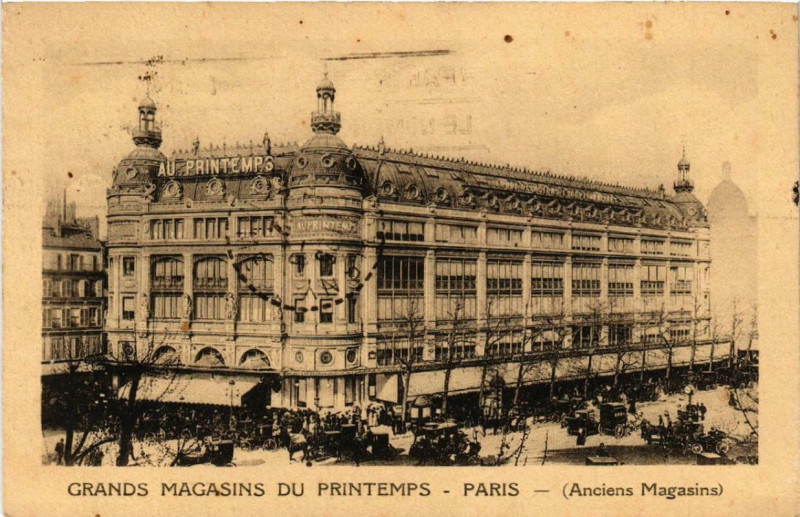 Carte postale ancienne Paris 9e Grands Magasins du Printemps Anciens Magasins à Paris 9e