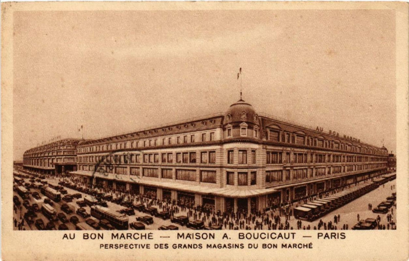 Carte postale ancienne Paris 7e Au Bon Marché Perpective des Gds Magasins du Bon Marché à Paris 7e