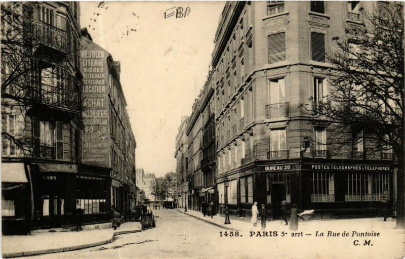 Carte postale ancienne La Rue de Pontoise à Paris 5e