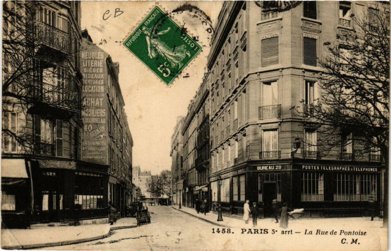Carte postale ancienne La Rue de Pontoise à Paris 5e
