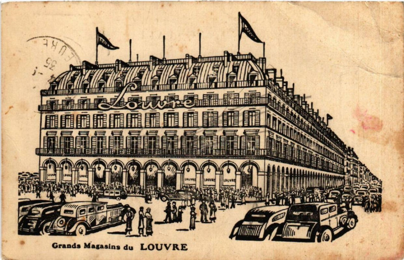 Carte postale ancienne Paris 1e Grands Magasins du Louvre à Paris 1er