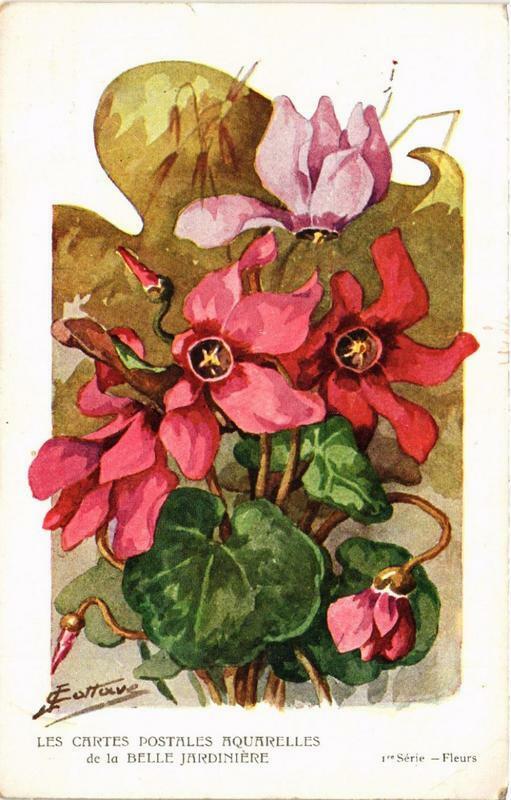 Carte postale ancienne Paris 1e Cartes Postales Aquarelles de la Belle Jardniere Fleurs à Paris 1er