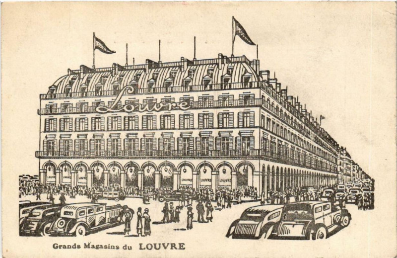 Carte postale ancienne Paris 1e Grands Magasins du Louvre à Paris 1er