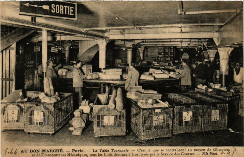 Carte postale ancienne Paris 7e Au Bon Marché La Table Tournante à Paris 7e