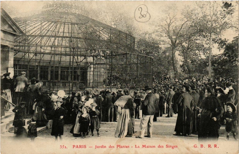 Carte postale ancienne Paris (5e) Jardin des Plantes. La Maison des Singes à Paris 5e