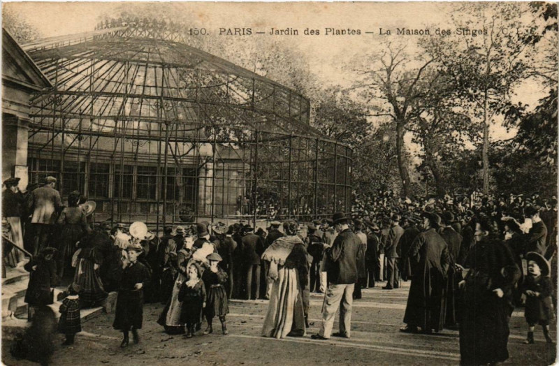 Carte postale ancienne Paris (5e) Jardin des Plantes. La Maison des Singes à Paris 5e