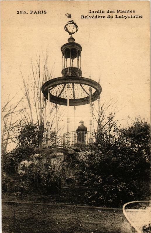 Carte postale ancienne Paris (5e) Jardin des Plantes. Belvedere du Labyrinthe à Paris 5e
