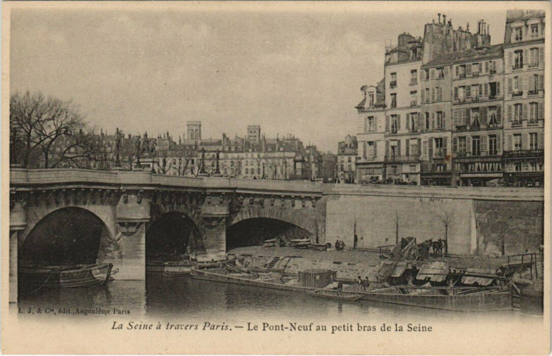 Carte postale ancienne Le Pont-Neuf au petit bras de la Seine à Paris 6e