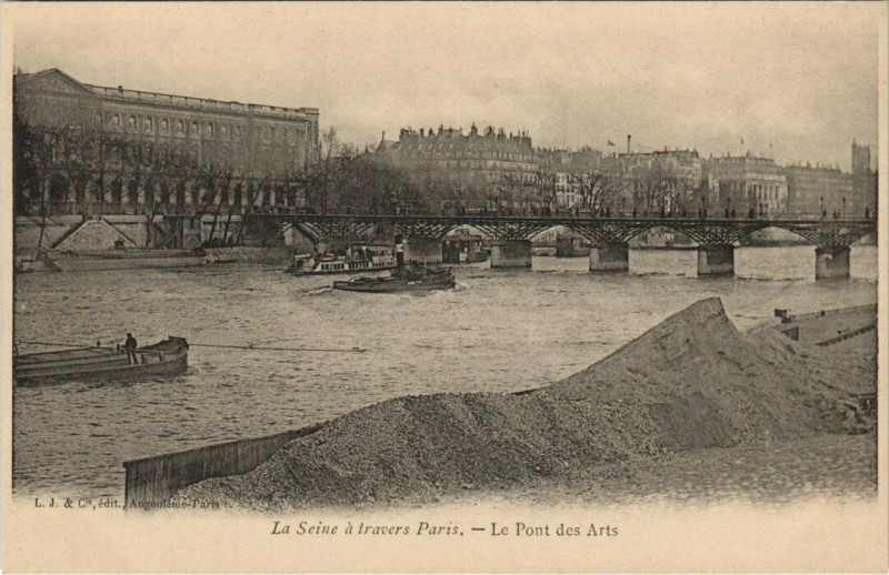Carte postale ancienne Le Pont des Arts à Paris 6e
