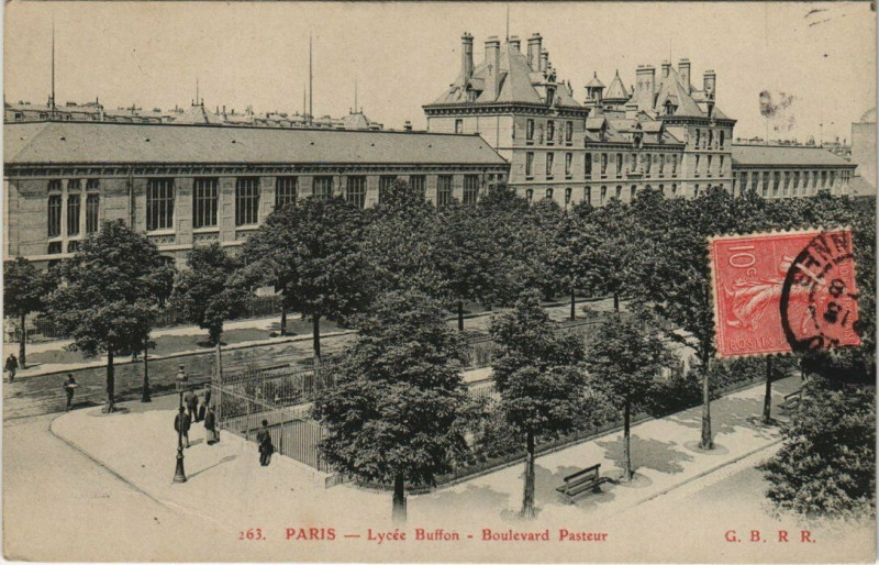 Carte postale ancienne Lycée Buffon - Boulevard Pasteur à Paris 15e