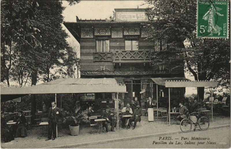 Carte postale ancienne Parc Montsouris, Pavillon du Lac à Paris 14e