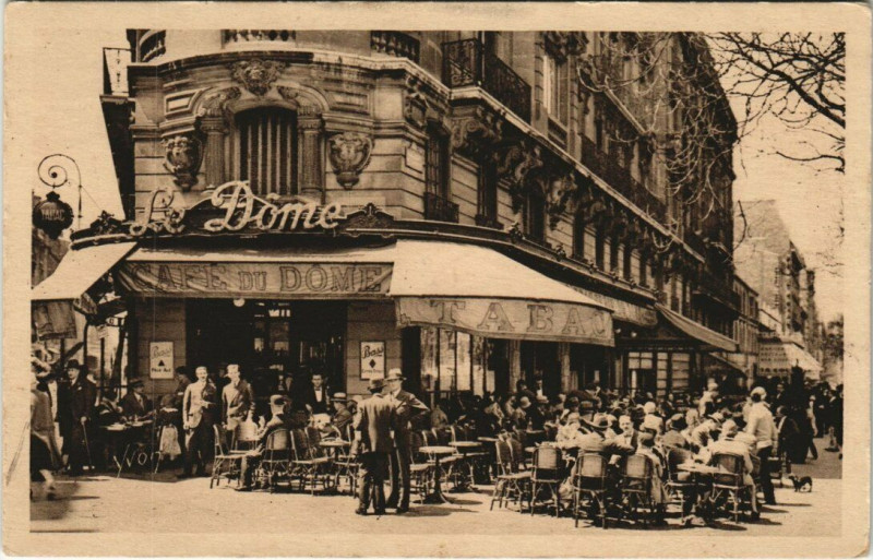 Carte postale ancienne Café du Dome à Paris 14e