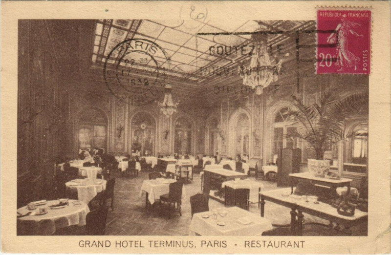 Carte postale ancienne Paris 9e - Grand Hotel Terminus - Restaurant à Paris 9e