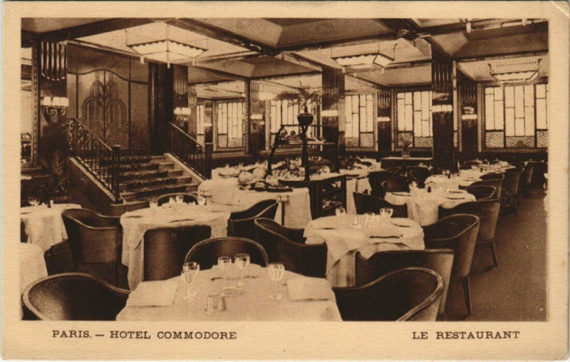 Carte postale ancienne Paris 8e - Hotel Commodore - Le Restaurant à Paris 8e