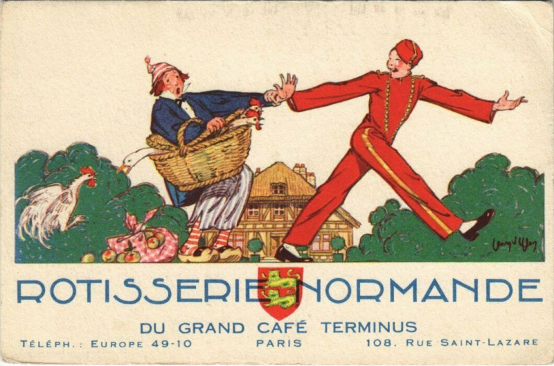 Carte postale ancienne Paris 9e - Rotisserie Normande à Paris 9e