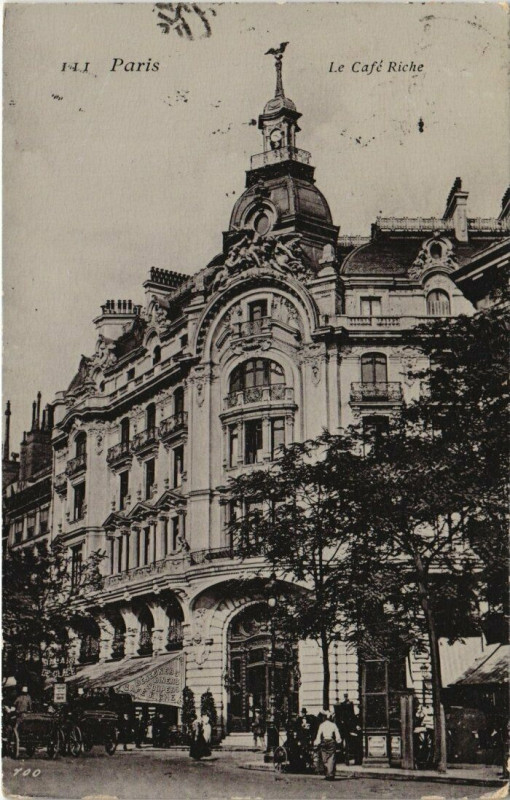 Carte postale ancienne Paris 9e - Le Café Riche à Paris 9e