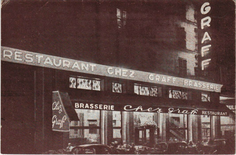 Carte postale ancienne Chez Graff - Place Blanche à Paris 18e