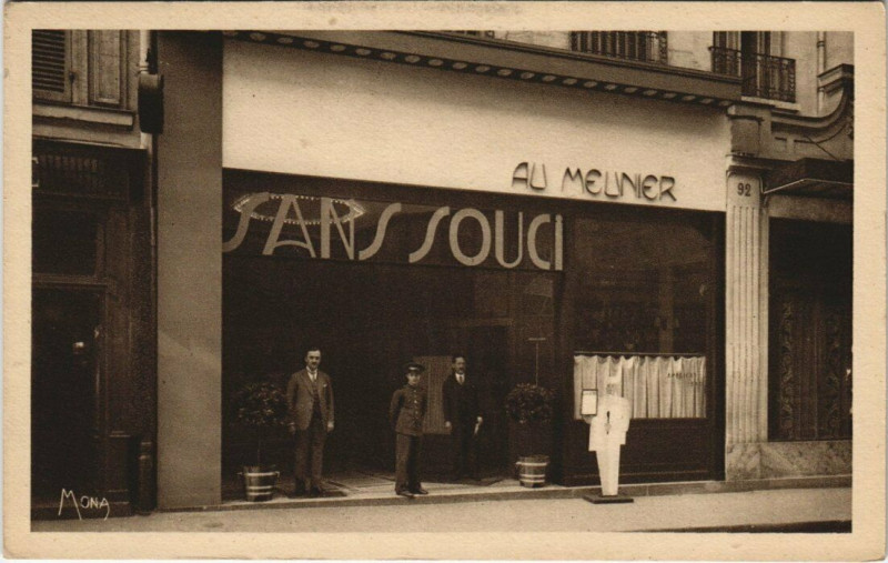 Carte postale ancienne Paris 8e - Restaurant au meunier Sans-Souci à Paris 8e