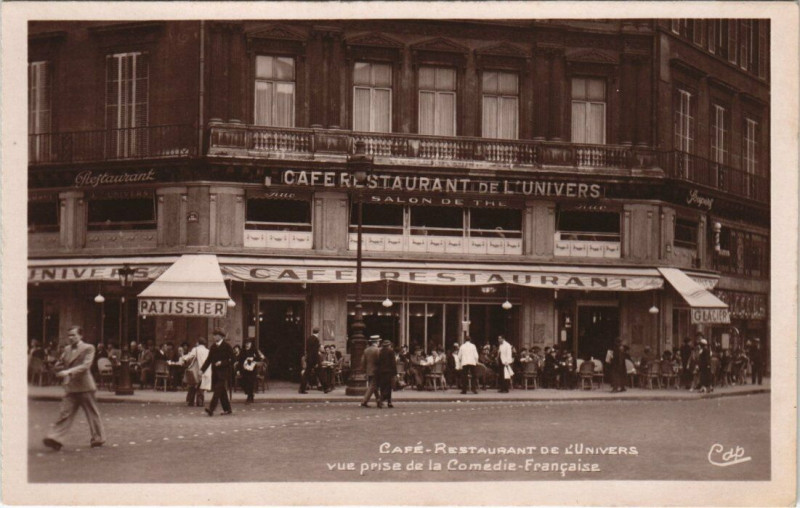 Carte postale ancienne Paris 1e - Café-Restaurant de L'Univers à Paris 1er