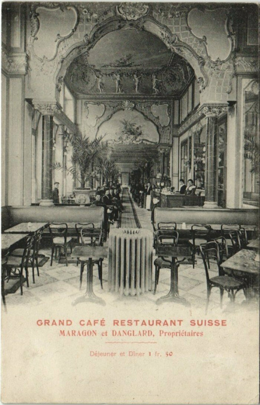 Carte postale ancienne Paris 8e - Grand Café Restaurant Suisse à Paris 8e