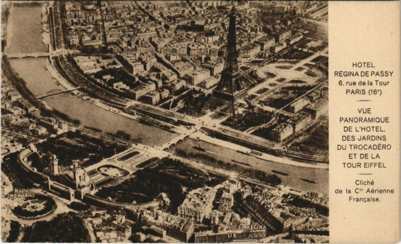Carte postale ancienne Hôtel Regina de Passy à Paris 16e