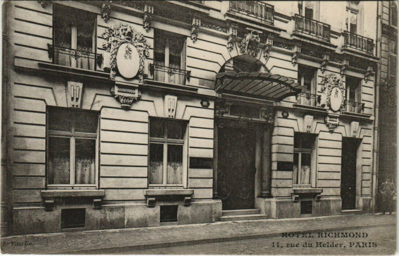 Carte postale ancienne Paris 9e - Hotel Richmond à Paris 9e