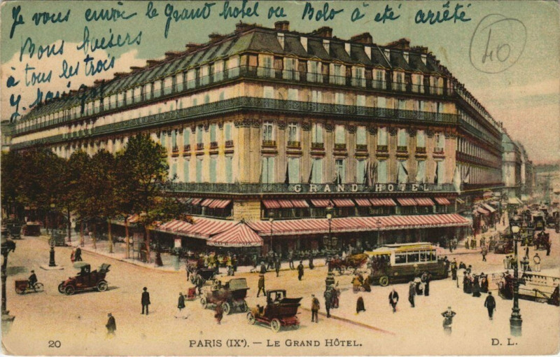 Carte postale ancienne Paris 9e - Le Grand Hotel à Paris 9e
