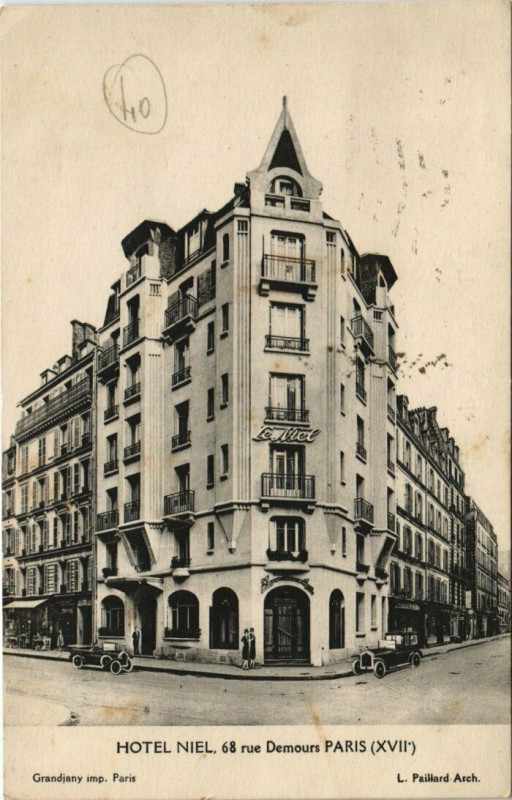 Carte postale ancienne Hôtel Niel - Rue Demours à Paris 17e