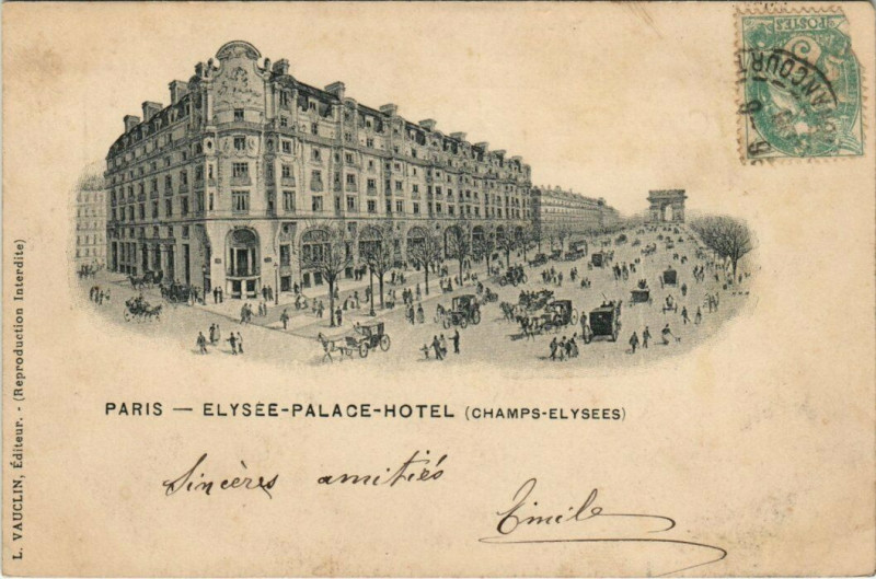 Carte postale ancienne Paris 8e - Elysée Palace Hotel à Paris 8e