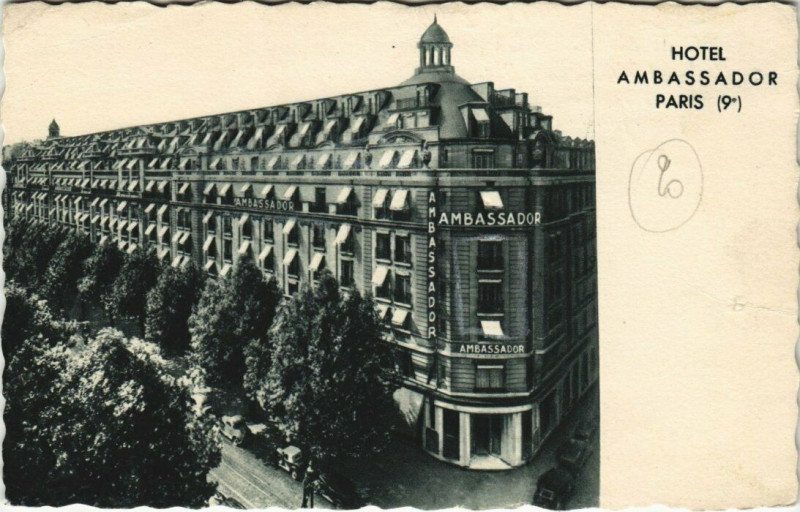 Carte postale ancienne Paris 9e - Hotel Ambassador à Paris 9e