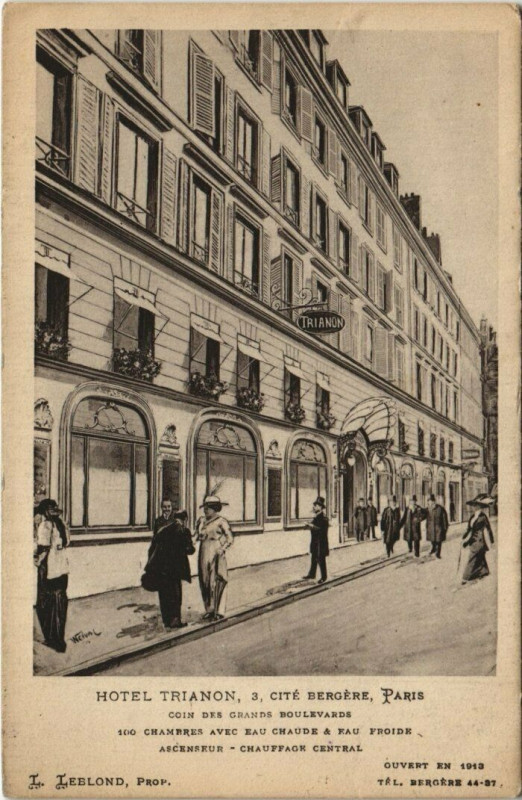 Carte postale ancienne Paris 9e - Hotel Trianon à Paris 9e
